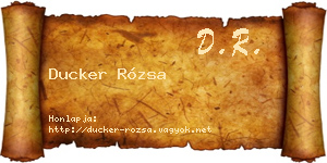 Ducker Rózsa névjegykártya